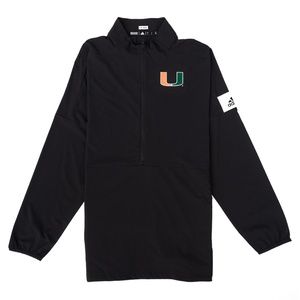 Mens Miami Hurricanes Adidas Half Zip Team Issued Jacket WindBreaker Size Large